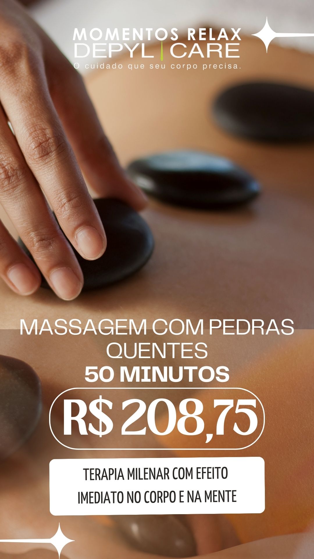 Massagem com Pedras Quentes – 50 minutos